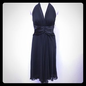 Black Chiffon Halter Cocktail Dress Size 10